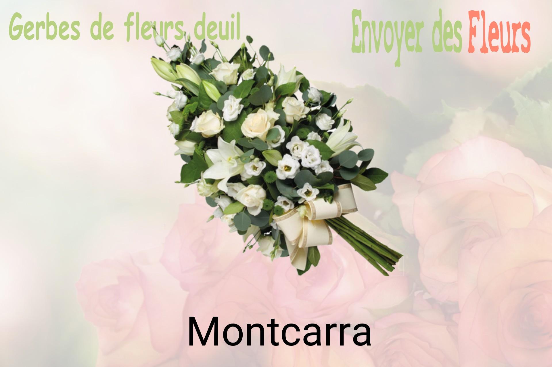 Gerbe de fleurs de deuil livrée à Montcarra